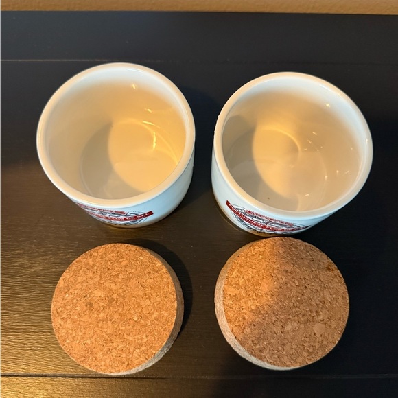 Two Trader Joe's Ceramic Salt Jar with Cork Lid - Picture 3 of 6